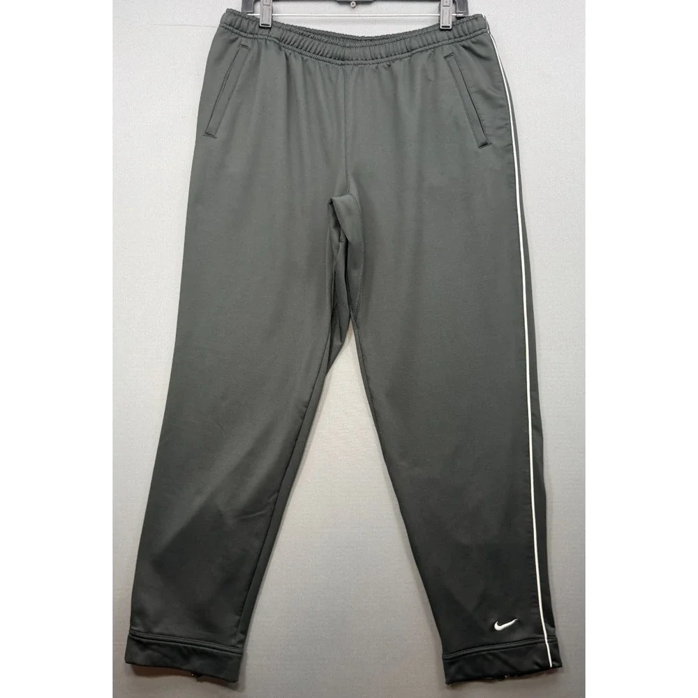 Vintage Nike Team Dri-FIT Track Pants Black Ankle Zip Y2K | Boy's Youth L 12-14